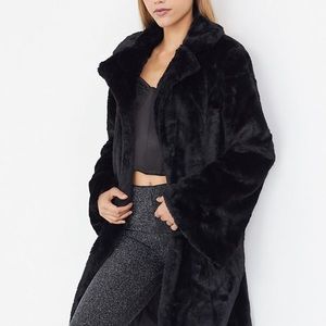 I.AM.GIA. Faux fur black coat. NEW size XS